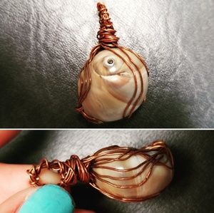 Snail seashell necklace pendant